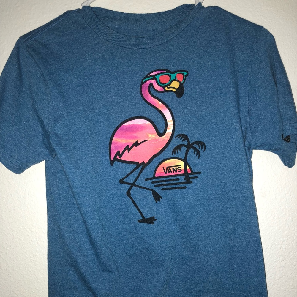 Blue flamingo tee